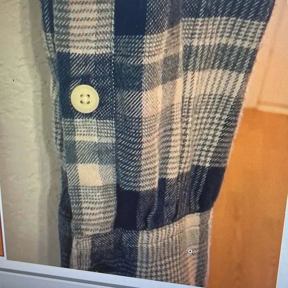 J. Crew blue/grey plaid flannel shirt M